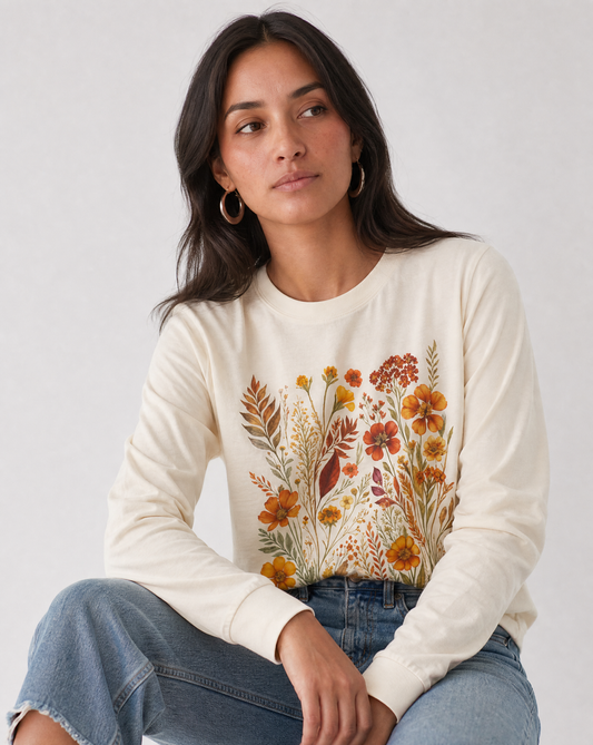 Autumn Floral - Comfort Colors Premium Long Sleeve T Shirt