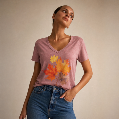 Autumn Leaves - Super Soft V Neck