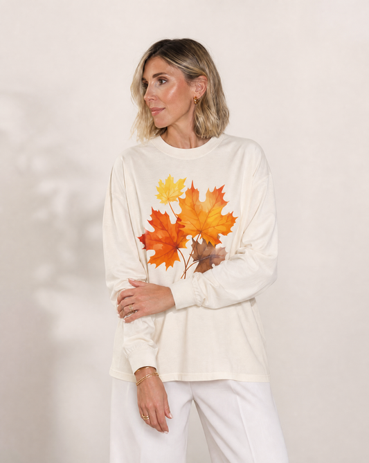 Autumn Leaves - Comfort Colors Premium Long Sleeve T Shirt