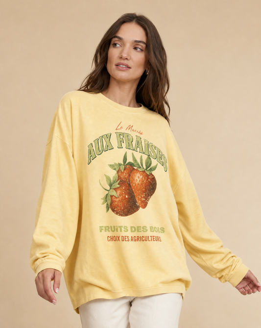 Aux Fraises - Comfort Colors Premium Long Sleeve T Shirt
