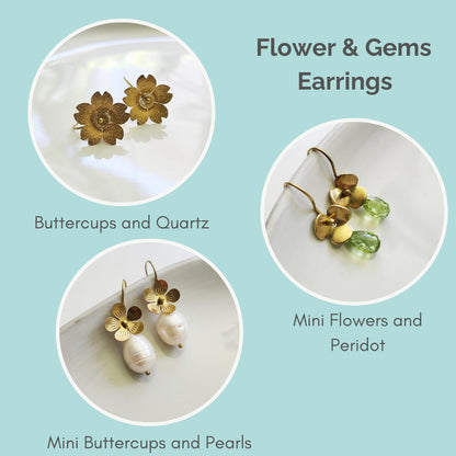 Gemstones, Pearls and Flower Girl Dangle & Drop Earrings