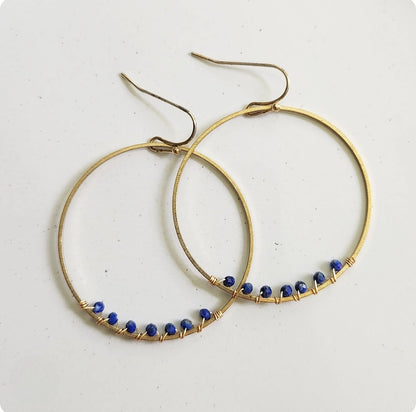 Gemstone Wrapped Dangle Earrings, Gifted To Joanna Gaines