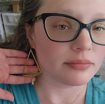 Edgy Geometric Triangle Statement Dangle & Drop Earrings