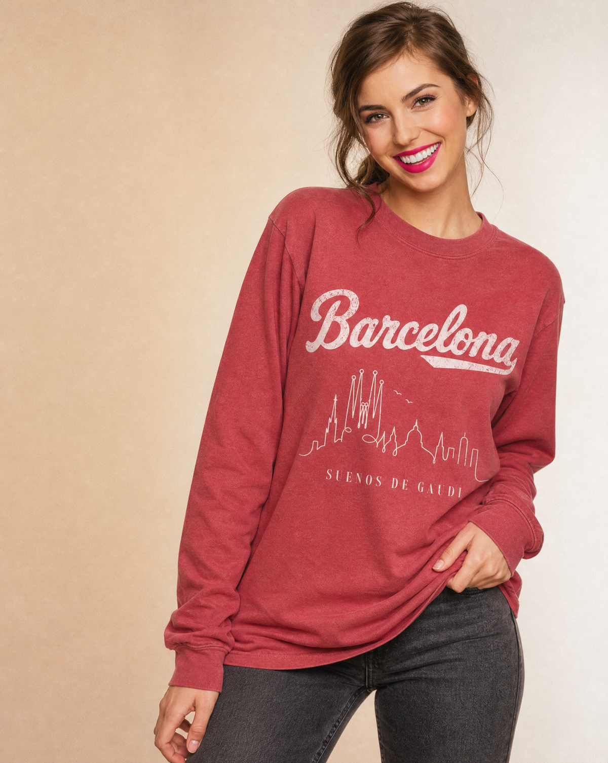Barcelona,  Dreams of Gaudi - Comfort Colors Premium Long Sleeve T Shirt