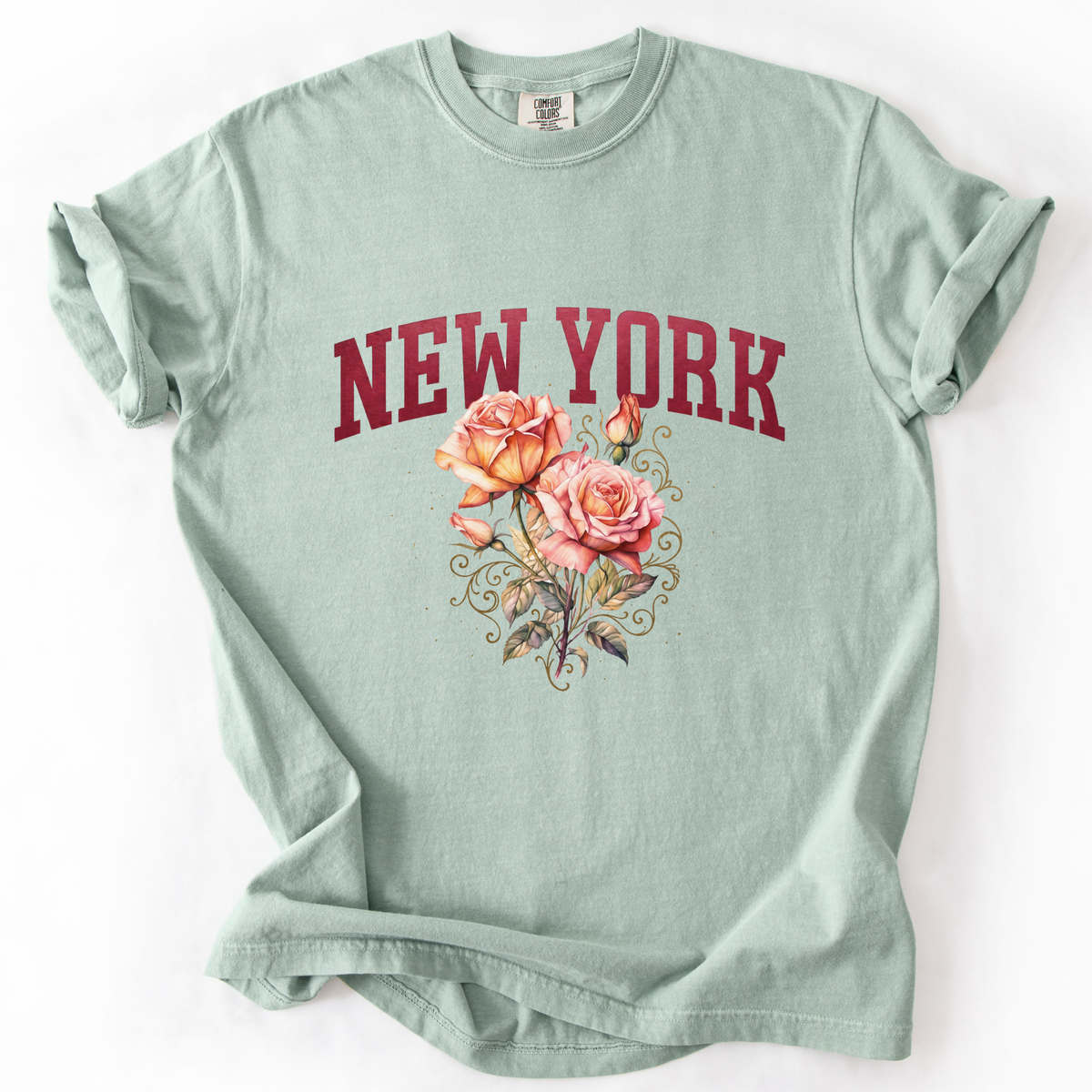 New York Floral - Comfort Colors Relaxed Fit Premium T Shirt