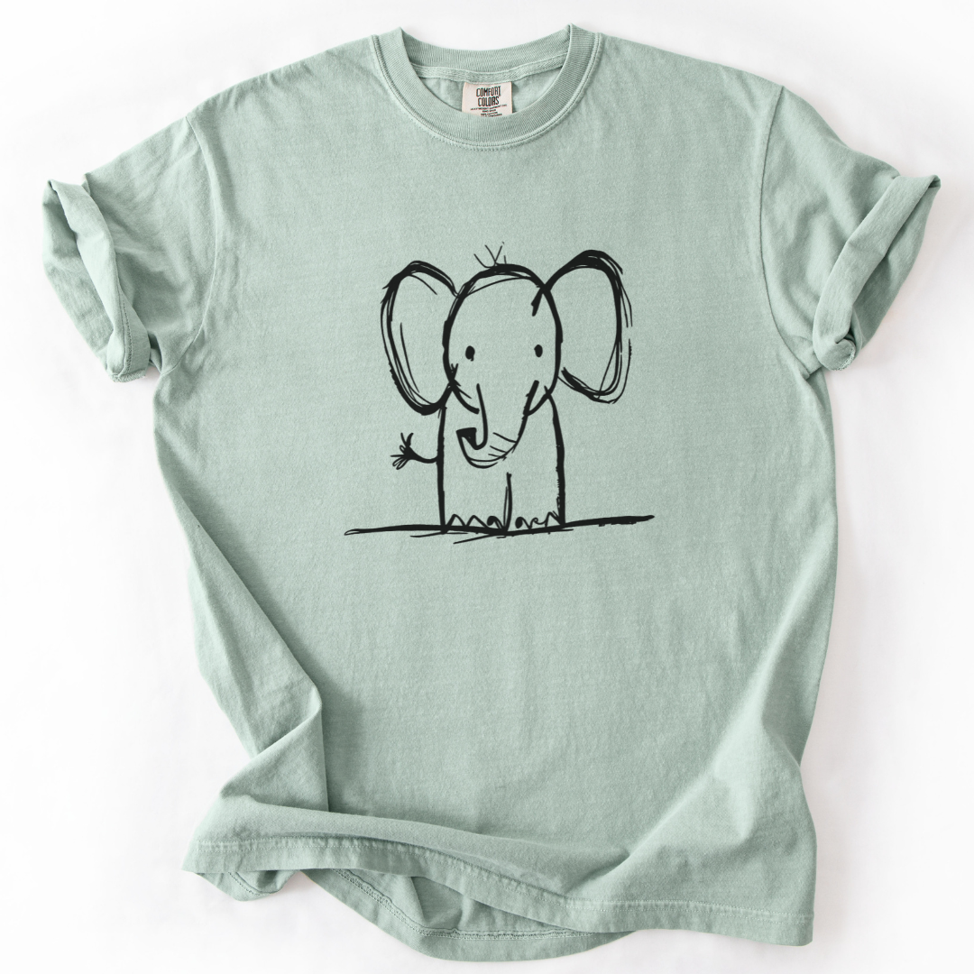 Elephant Sketch - Comfort Colors Relaxed Fit Premium T Shirt