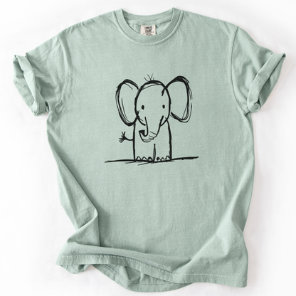 Elephant Sketch - Comfort Colors Relaxed Fit Premium T Shirt