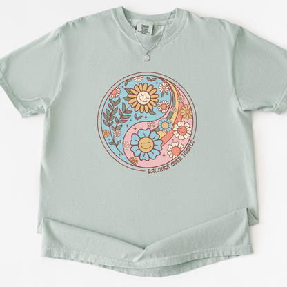 Flowers and Yang - Comfort Colors Relaxed Fit Premium T Shirt