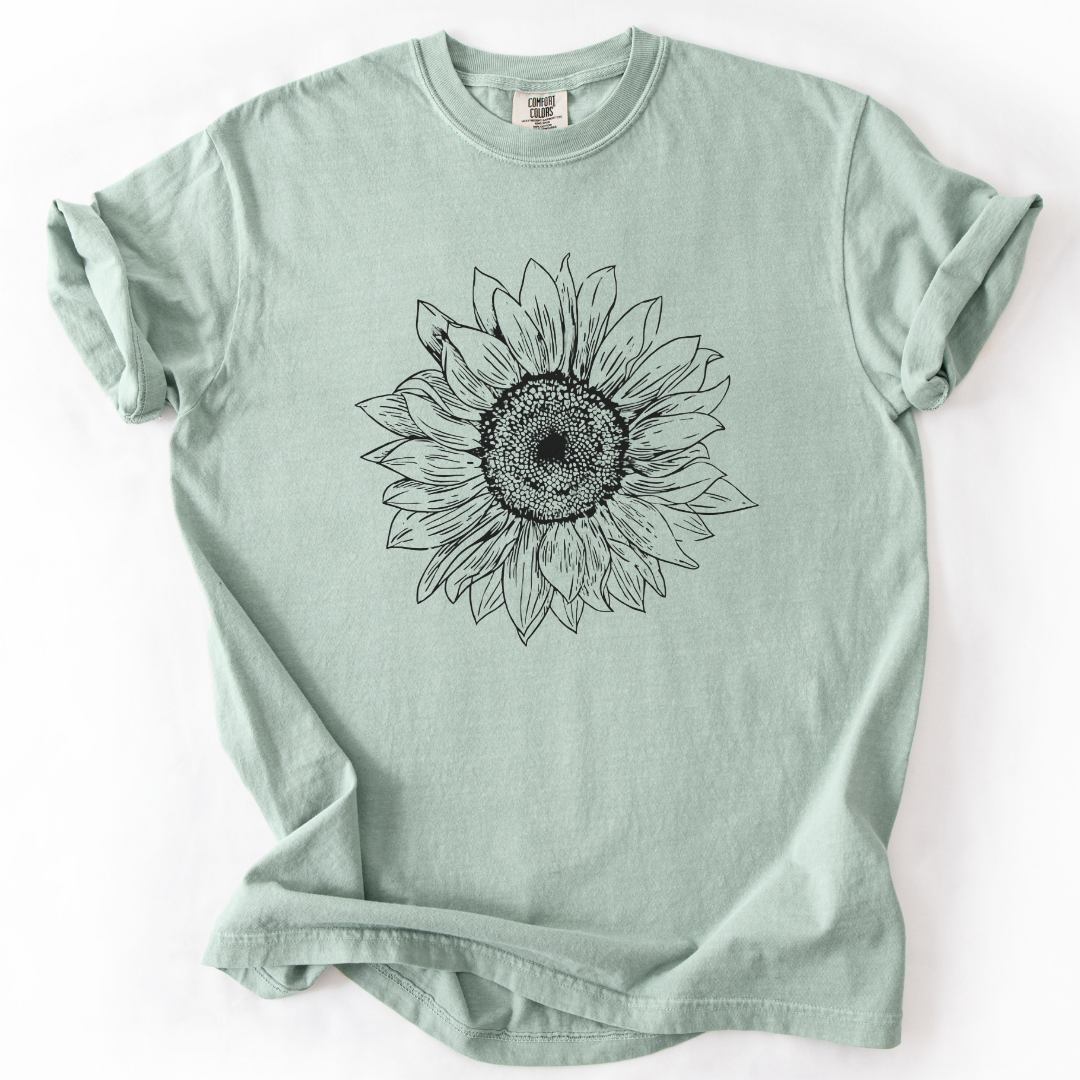 Graphite Sunflower - Comfort Colors Relaxed Fit Premium T Shirt