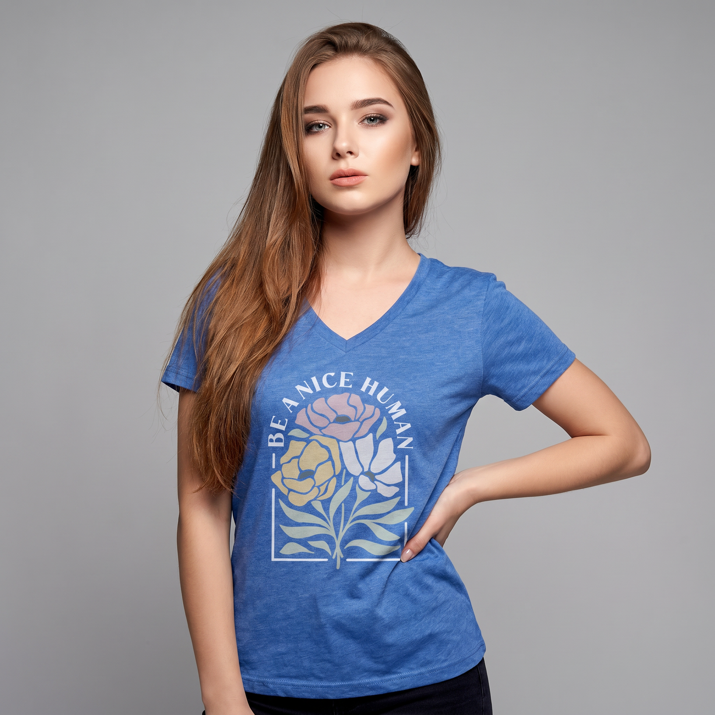 Be A Nice Human - Super Soft V Neck