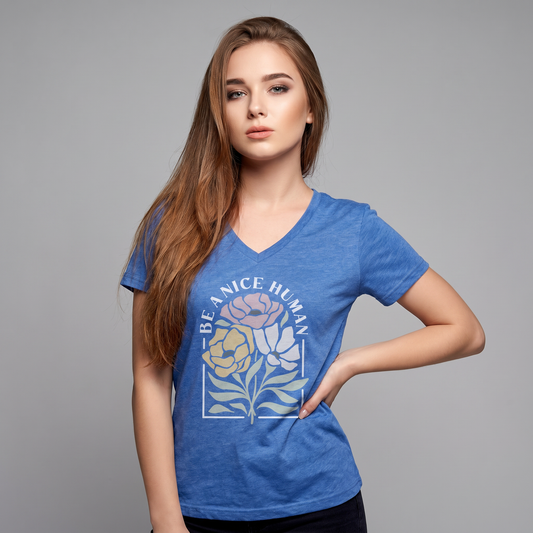 Be A Nice Human - Super Soft V Neck
