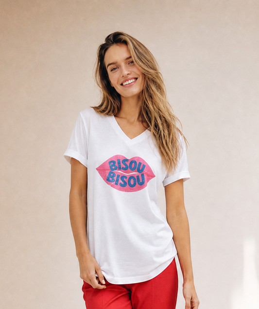 Bisou  - Short Sleeve V-Neck Tee