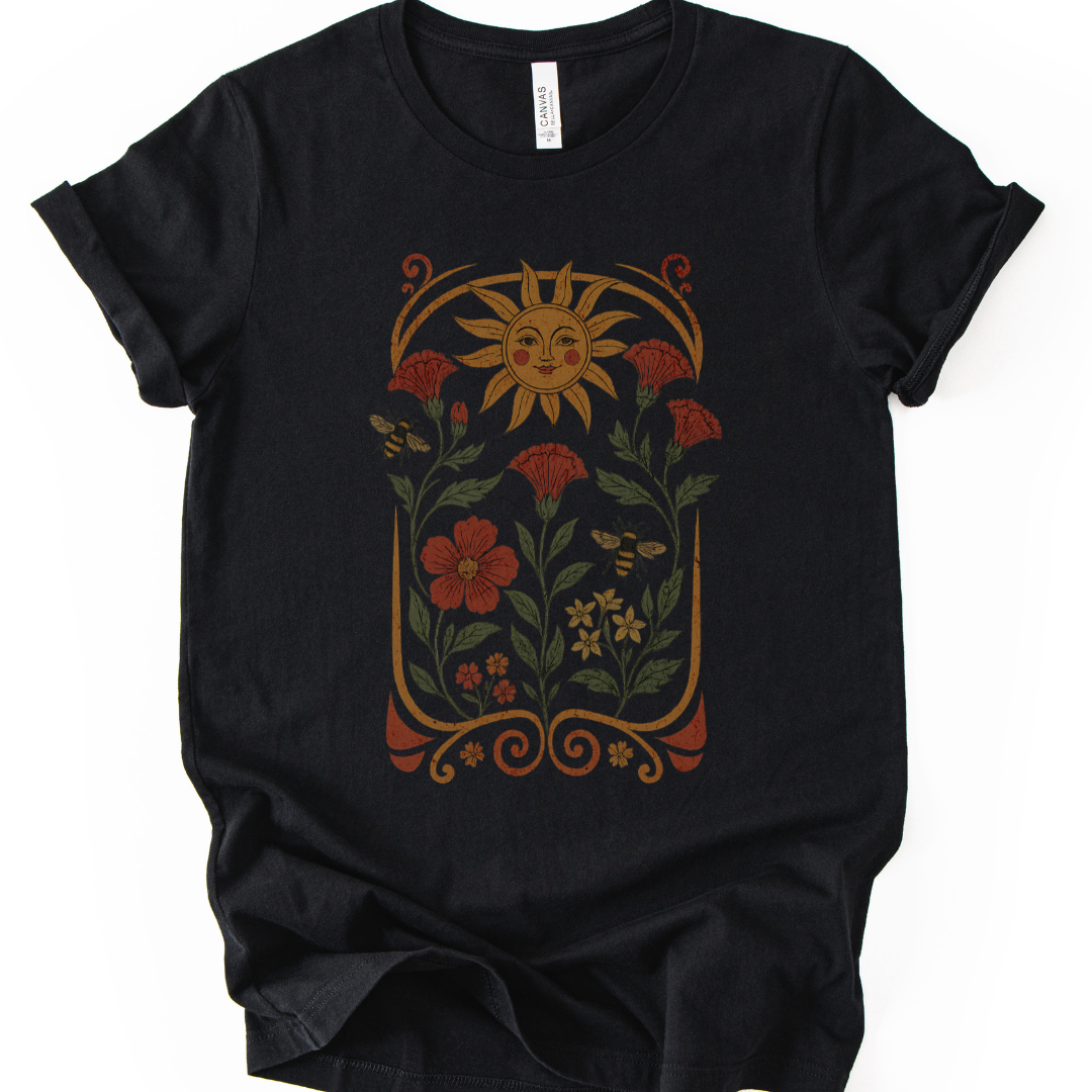 Golden Floral - Bella Canvas Super Soft T Shirt