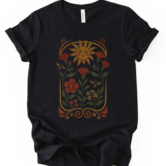 Golden Floral - Bella Canvas Super Soft T Shirt