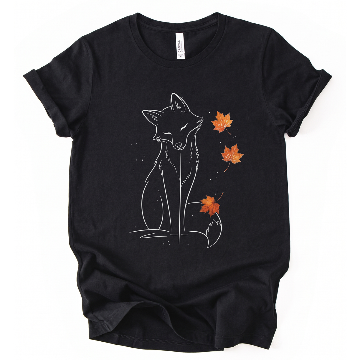 Fox in Fall - Bella Canvas Super Soft Straight Cut T shirt