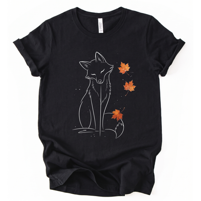 Fox in Fall - Bella Canvas Super Soft Straight Cut T shirt