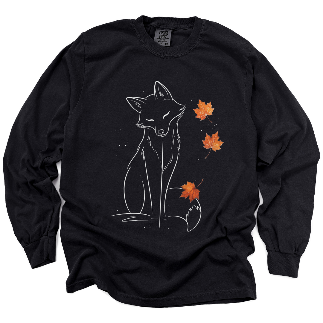 Fox in Fall - Comfort Colors Long Sleeve Premium T Shirt