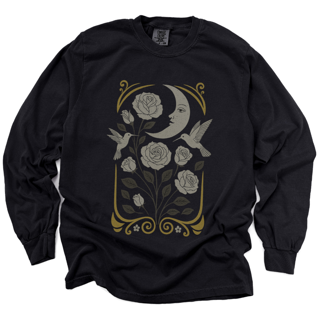 Moonlight Floral - Comfort Colors Premium Long Sleeve T Shirt