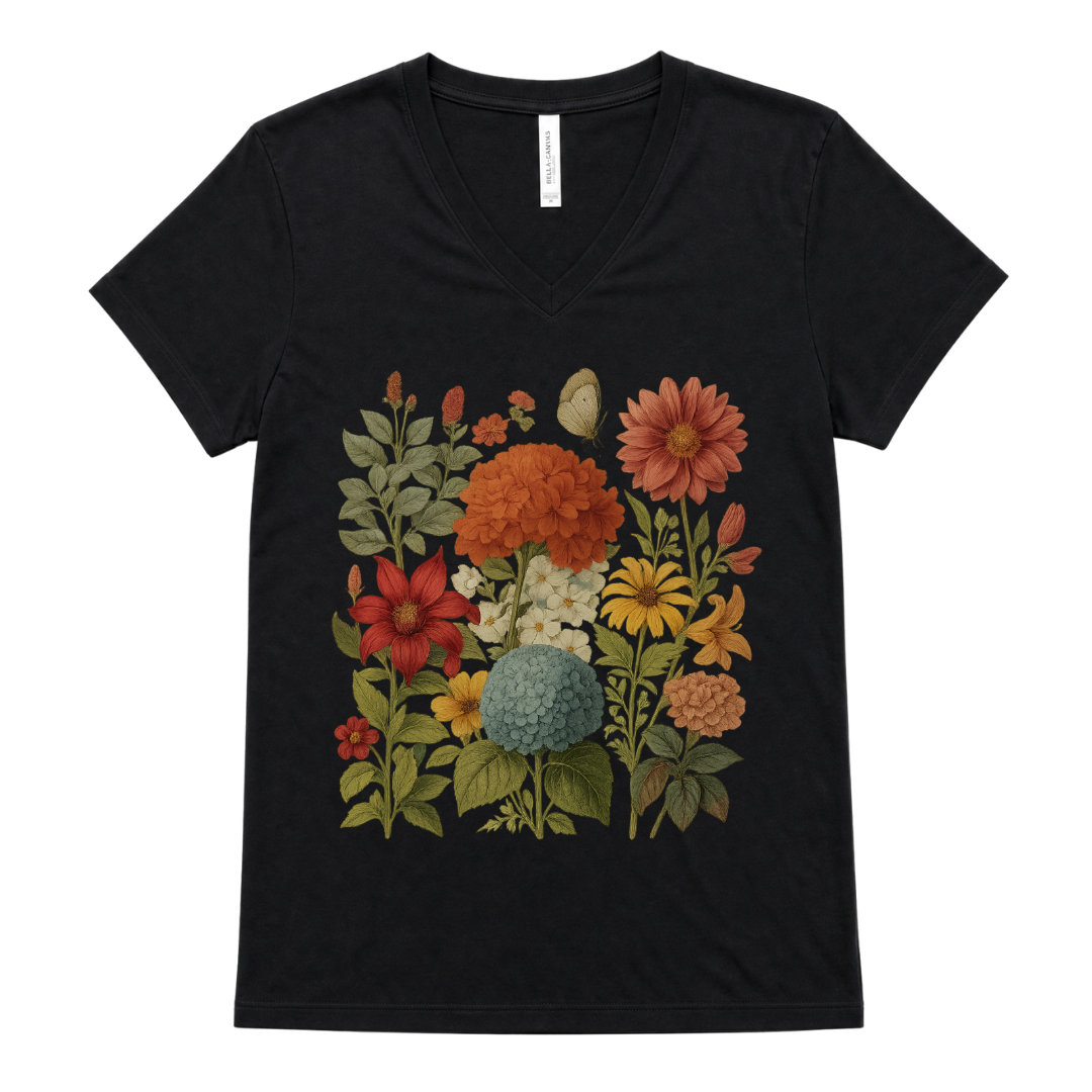 Hydrangea Bloom - Short Sleeve V Neck