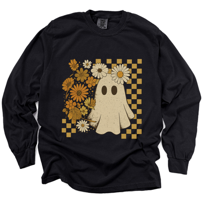 Floral Ghost - Comfort Colors Premium Long Sleeve T Shirt