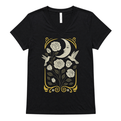 Moonlight Floral - Short Sleeve V Neck