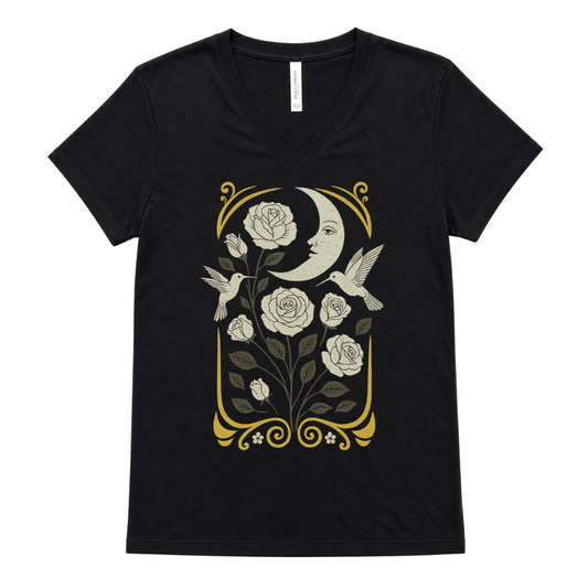 Moonlight Floral - Short Sleeve V Neck