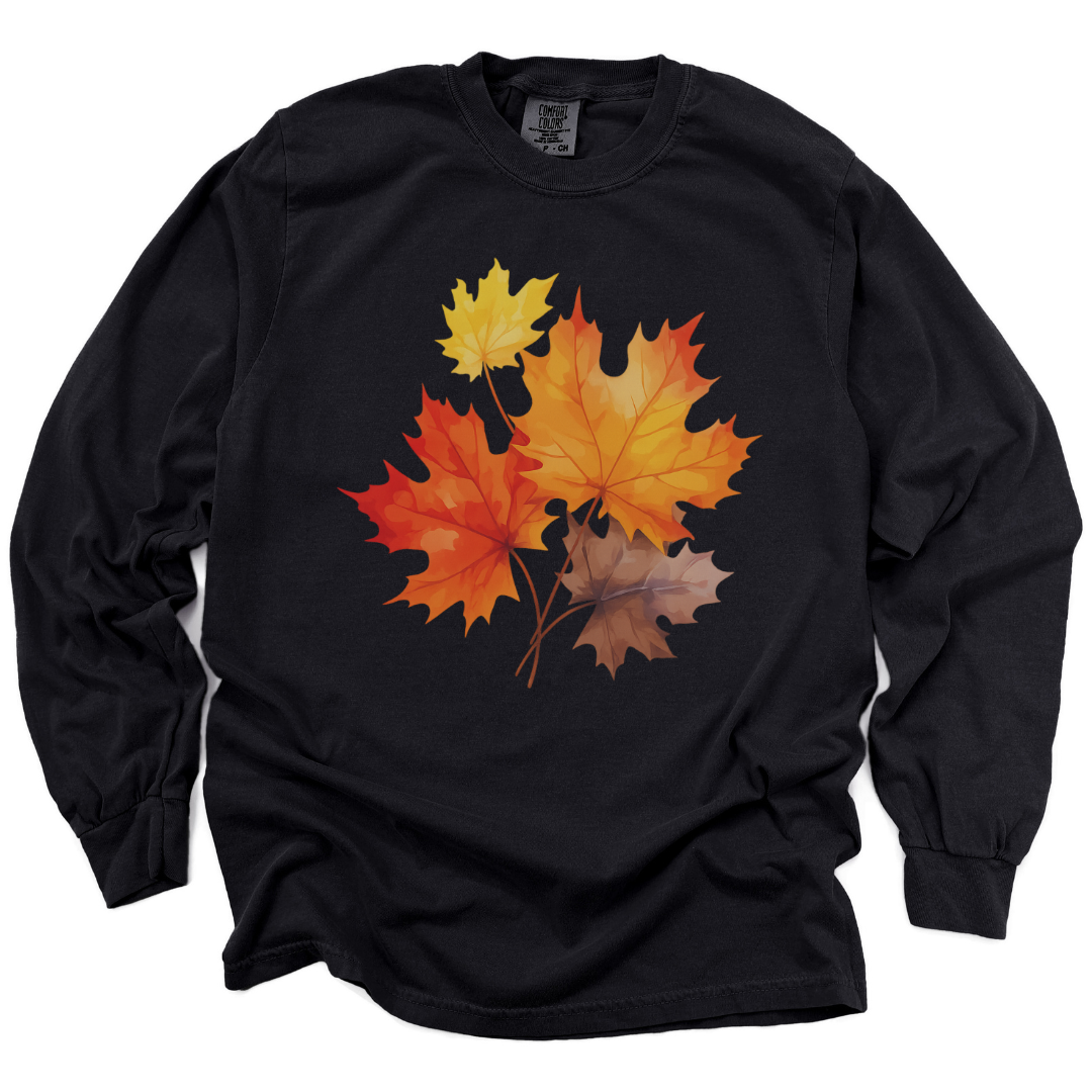 Autumn Leaves - Comfort Colors Premium Long Sleeve T Shirt