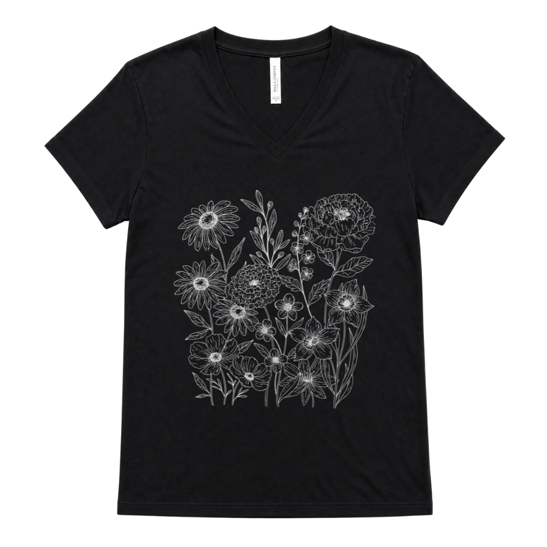Petal Cartography - Short Sleeve V Neck