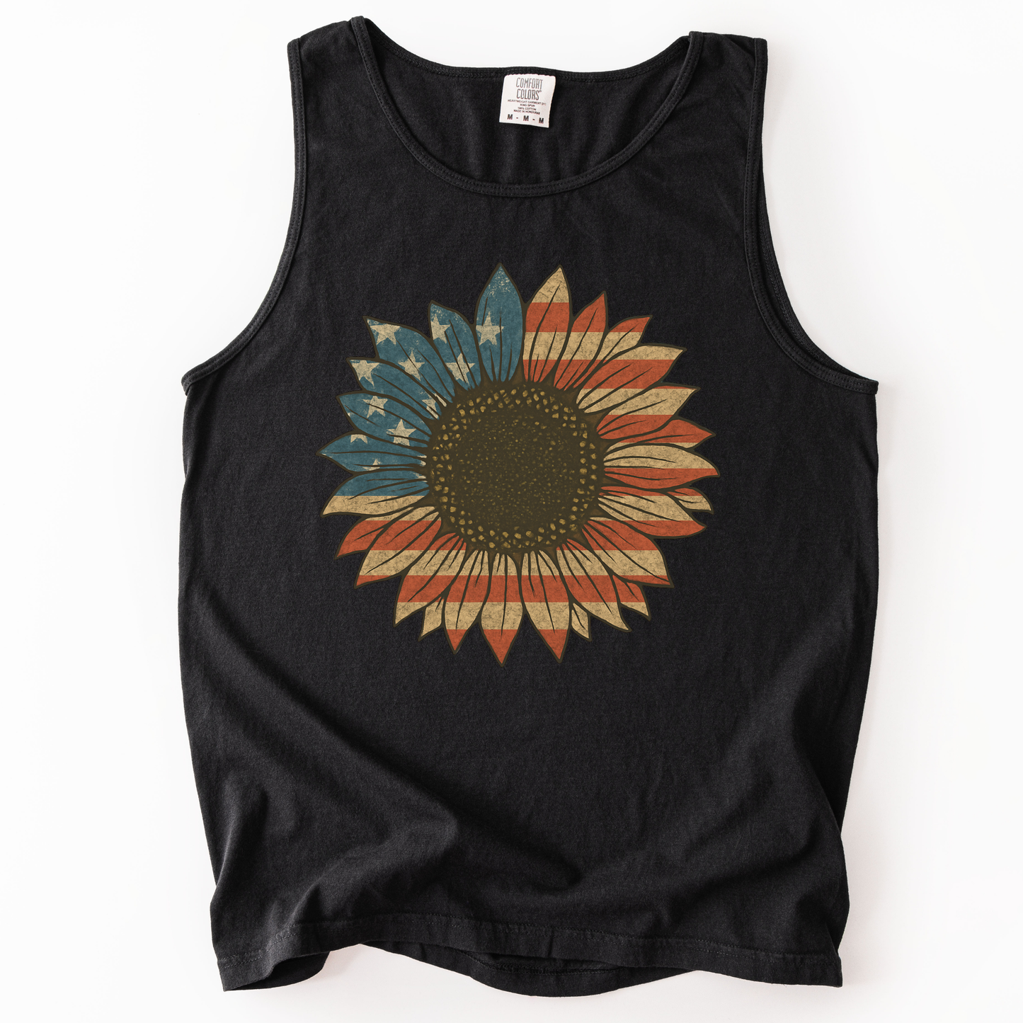 Stars & Stripes Sunflower - Comfort Colors Premium Tank Top