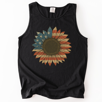 Stars & Stripes Sunflower - Comfort Colors Premium Tank Top
