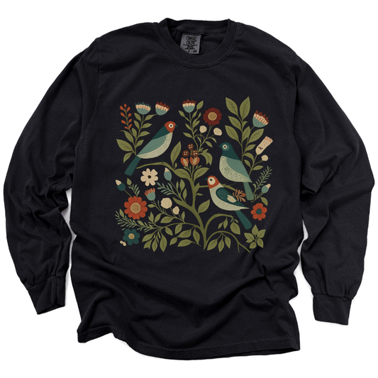 Folk Aviary - Comfort Colors Premium Long Sleeve T Shirt