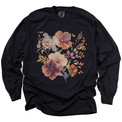 Sunset Floral - Comfort Colors Long Sleeve Premium T Shirt
