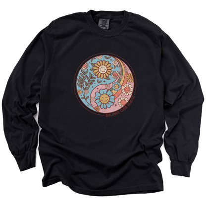 Flowers and Yang - Comfort Colors Long Sleeve Premium T Shirt