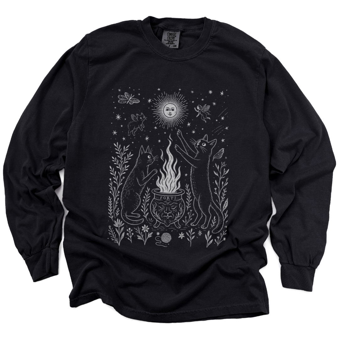 Midnight Meowgic - Comfort Colors Premium Long Sleeve T Shirt
