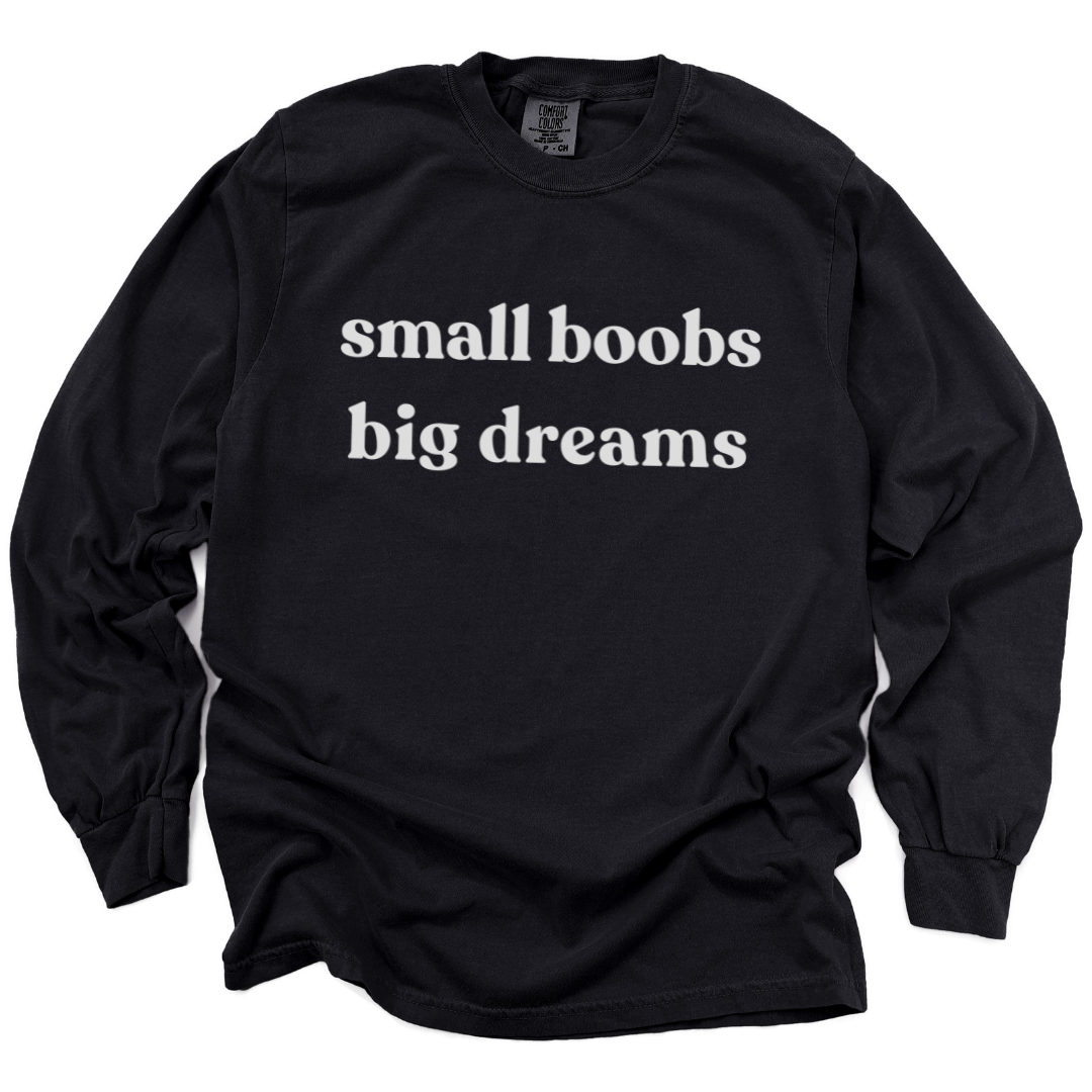 Small Boobs Big Dreams - Comfort Colors Long Sleeve Premium T Shirt