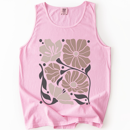 Abstract Floral - Comfort Colors Premium Tank Top