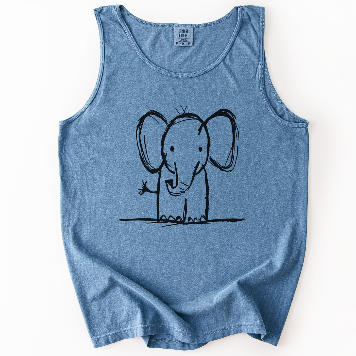 Elephant Sketch - Comfort Colors Premium Tank Top
