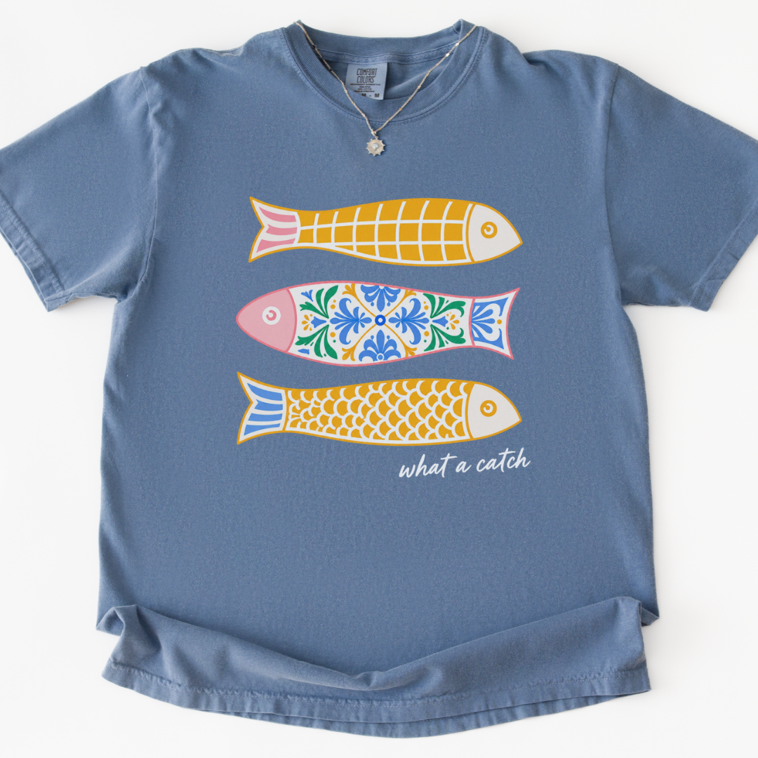 What A Catch - Relaxed Fit Vintage Wash T Shirt