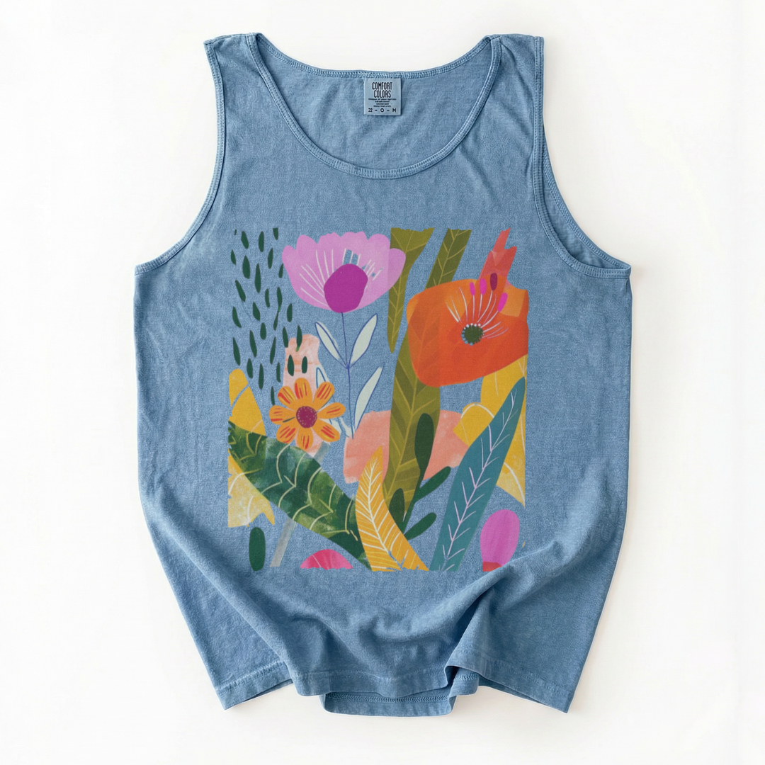 Modern Art Plant Print - Comfort Colors Premium Tank Top