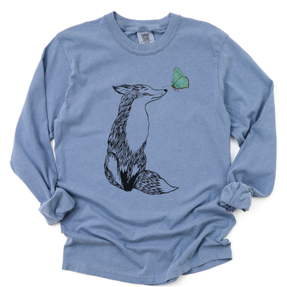 Fox & Butterfly - Comfort Colors Long Sleeve Premium T Shirt