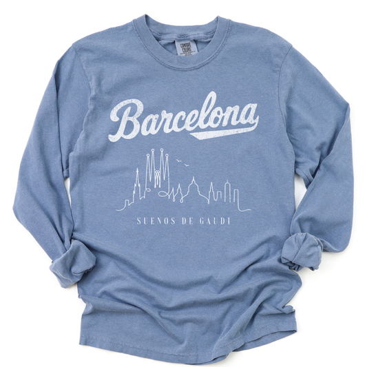 Barcelona,  Dreams of Gaudi - Comfort Colors Premium Long Sleeve T Shirt