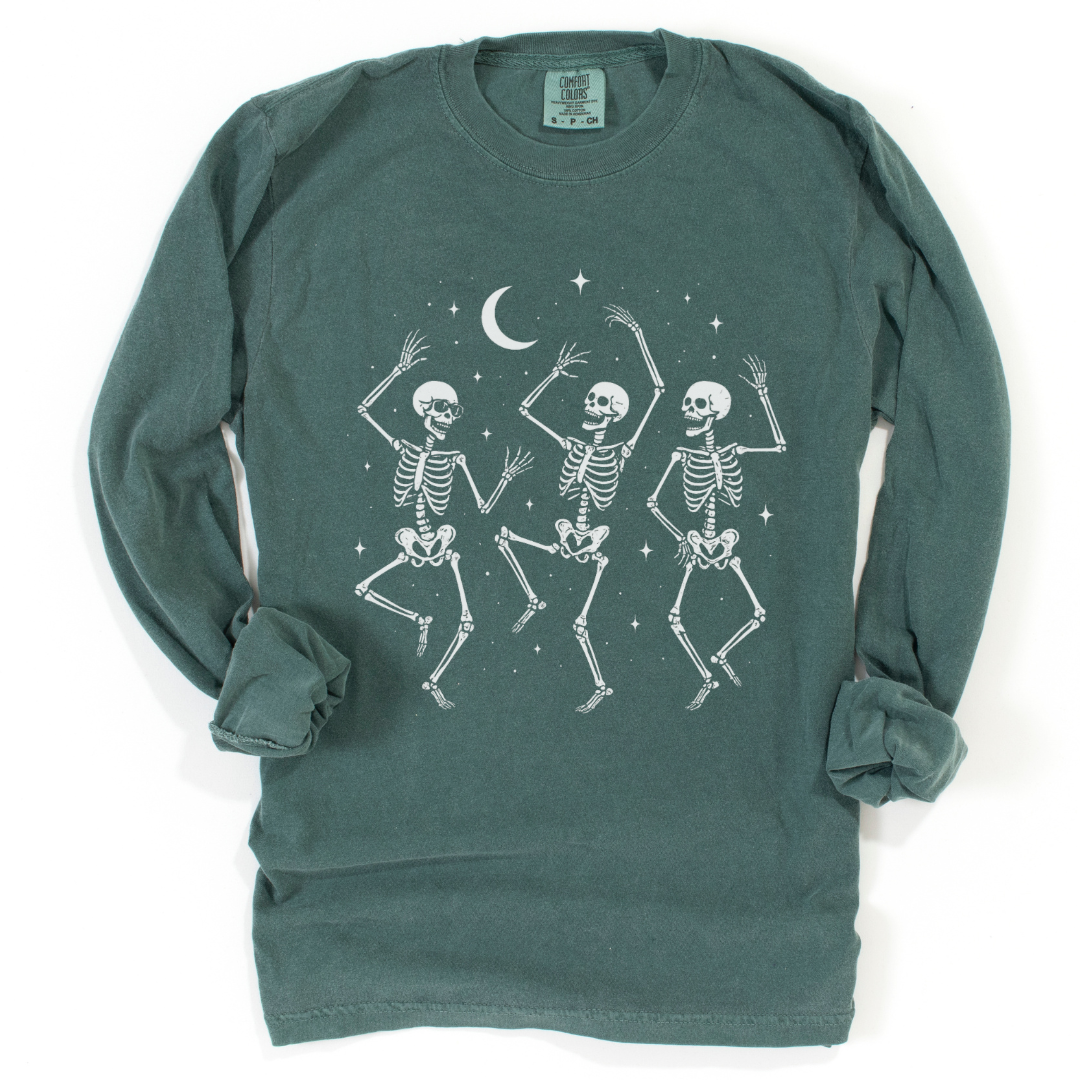 Midnight Bones & Boogie - Comfort Colors Long Sleeve Premium T Shirt
