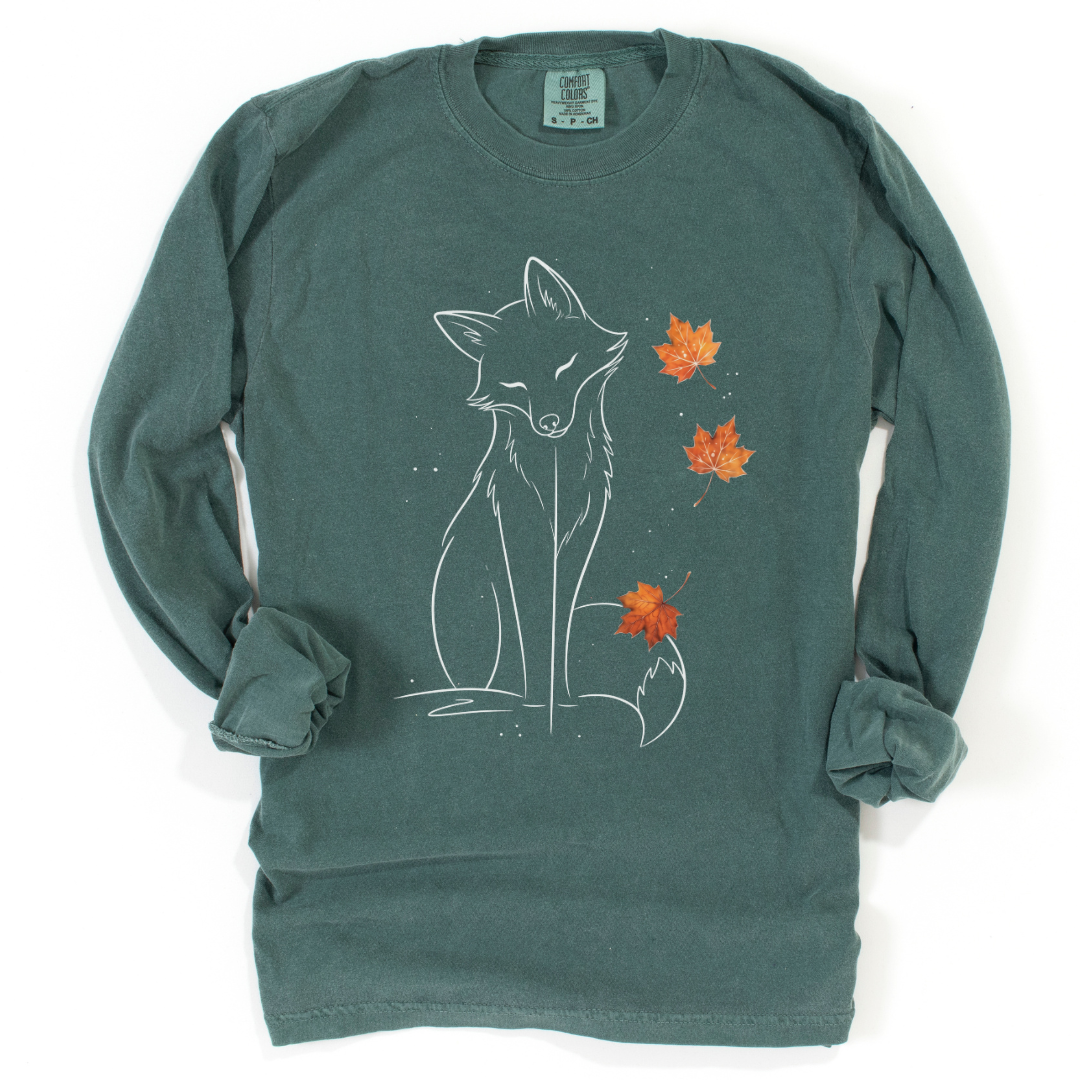 Fox in Fall - Comfort Colors Long Sleeve Premium T Shirt