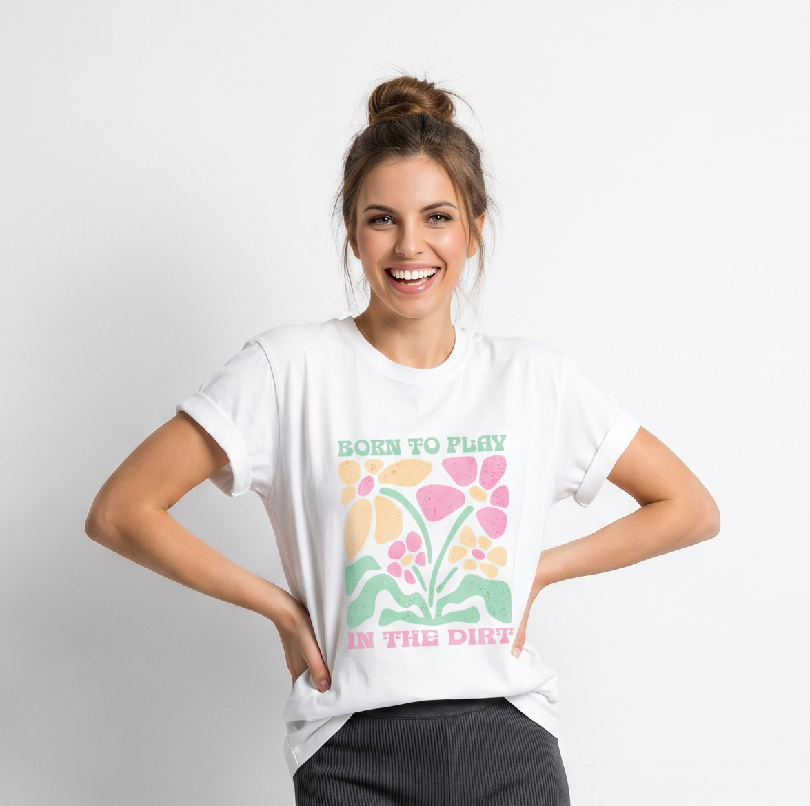 Born To Play In The Dirt - Flower Power Print
