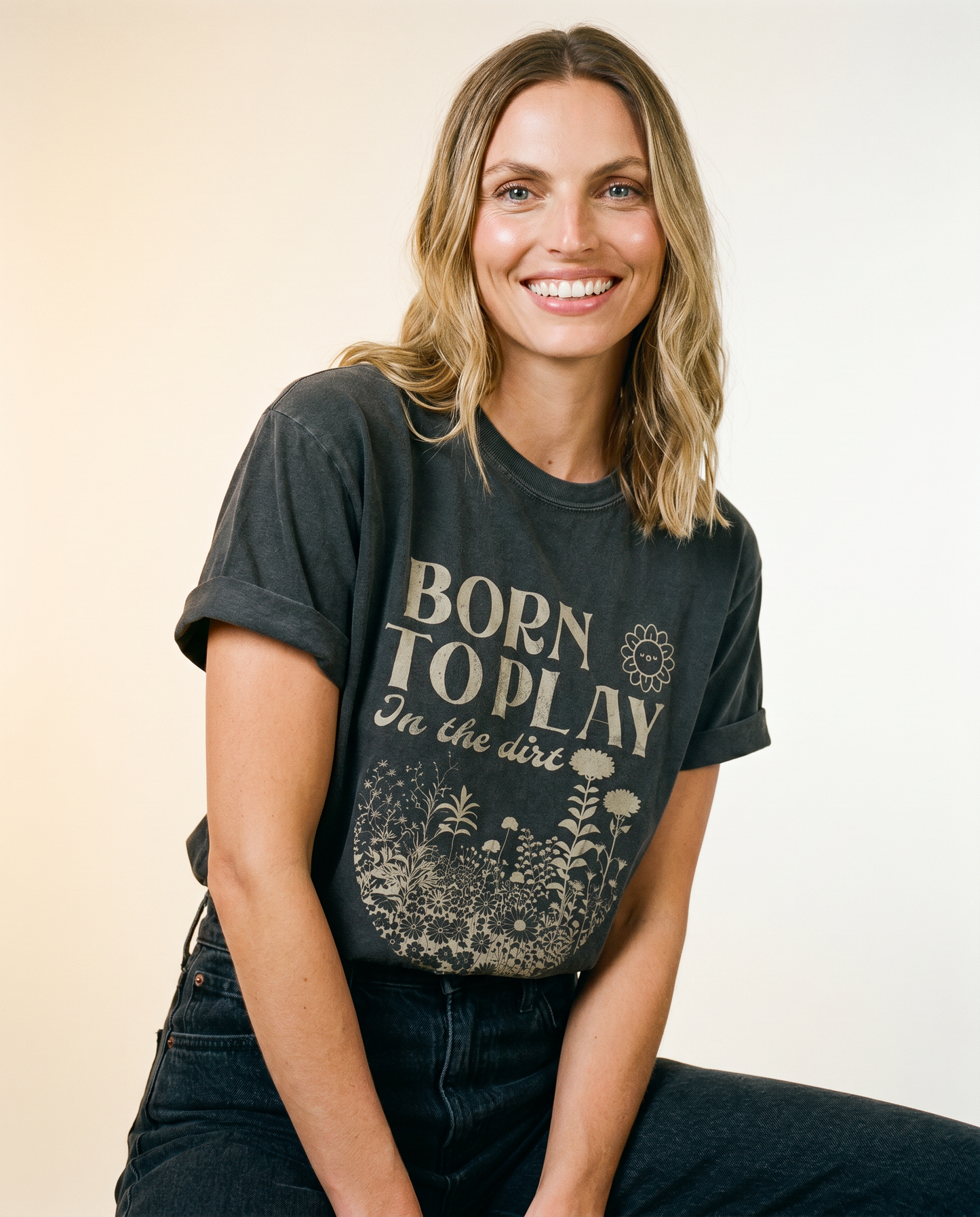 Born To Play In The Dirt - Comfort Colors Relaxed Fit Premium T Shirt