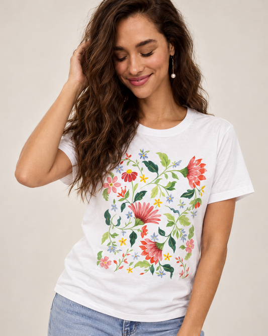Botanical Bliss - Bella Canvas Super Soft Straight Cut T shirt