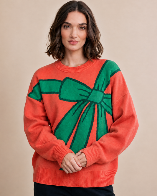 Bow Wrap Christmas Sweater