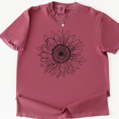 Graphite Sunflower - Comfort Colors Relaxed Fit Premium T Shirt