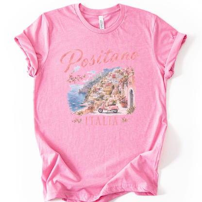 Vintage Positano Painting - Bella Canvas Super Soft Fitted T Shirt