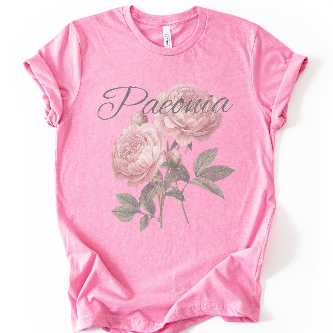 Paeonia, Vintage Tee - Bella Canvas Straight Cut Tee